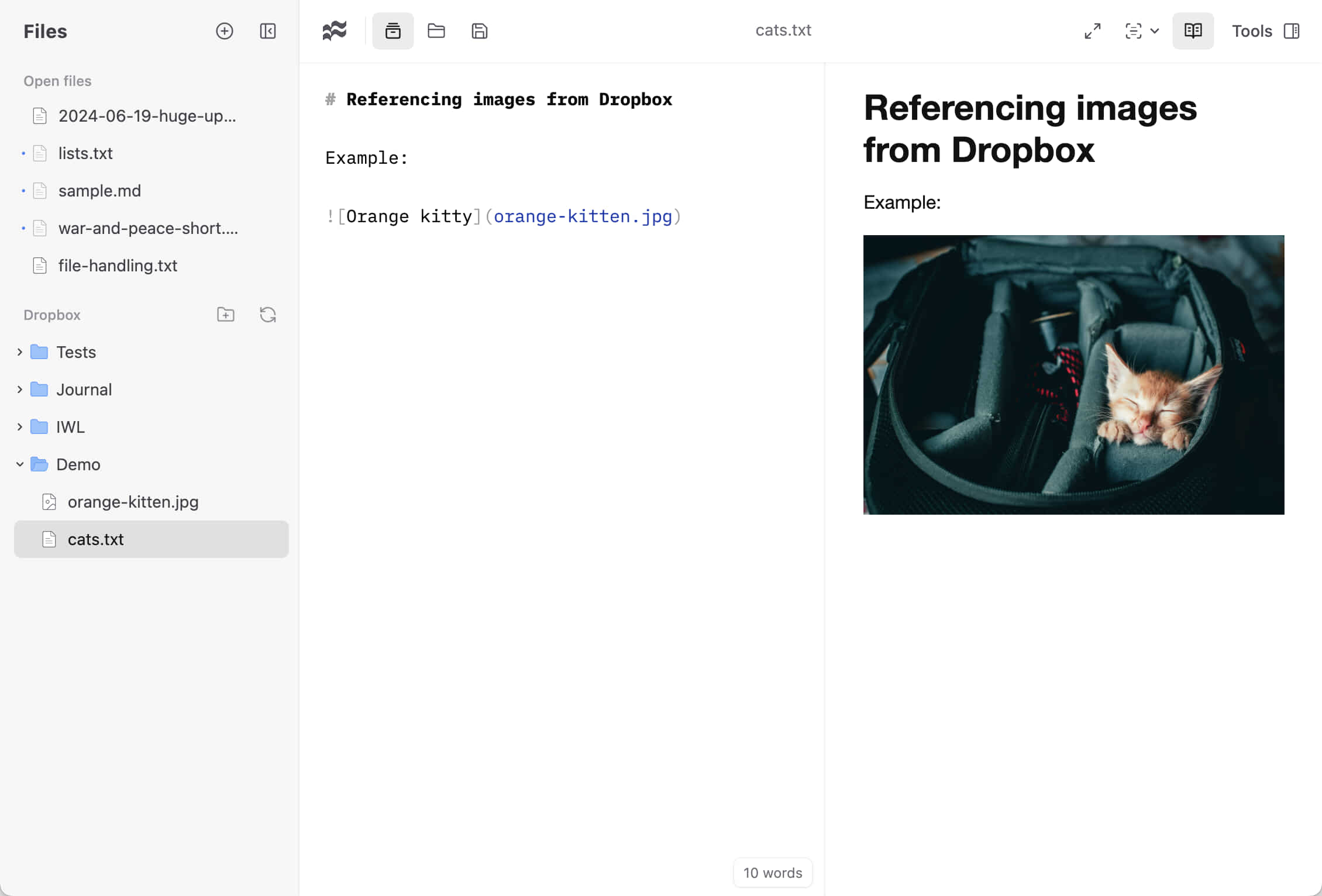 Reference Dropbox images